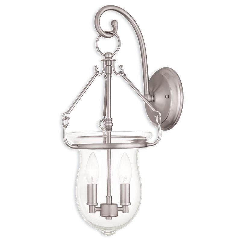 Shown in Brushed Nickel finish and Hand Crafted Clear glass 